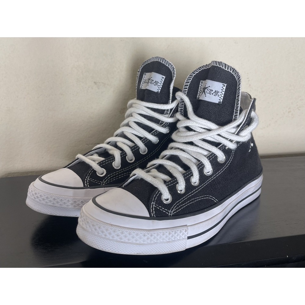 Converse Stussy x Chuck 70 High Top 'Black' Sneakers A01765C Size 7.5 NEW NO BOX